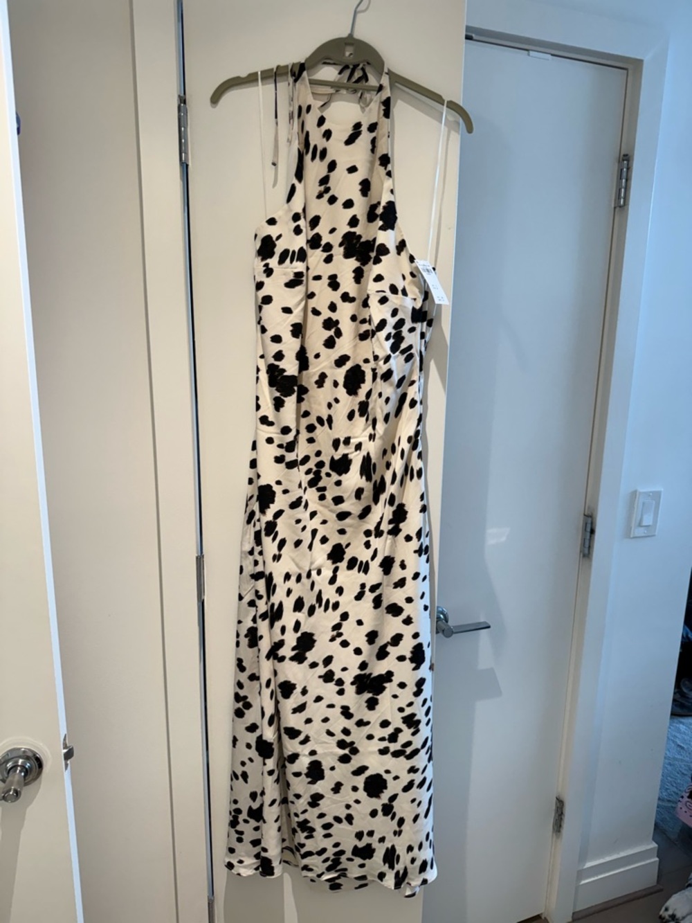 Abercrombie & Fitch Black and White halter neck cow Print Dress